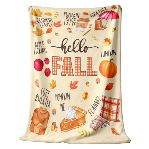 Pléd s jesenným vzorom „Hello Fall“ 100 × 130 cm 24M78602V0-2