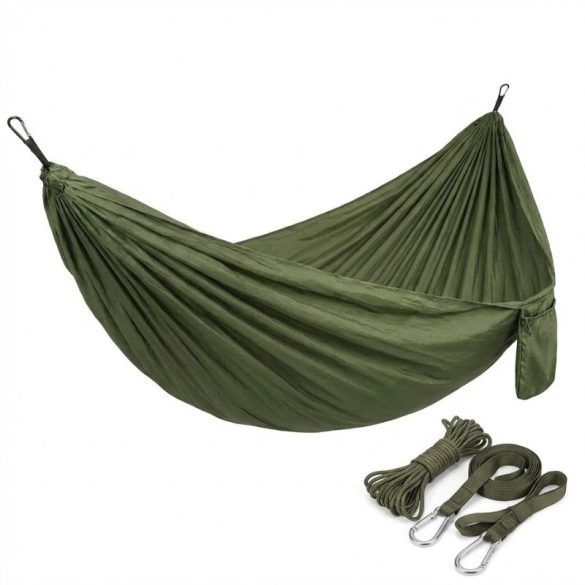 TRIZAND Turistický Hojdací Sieť s Ochrannou Sieťkou proti Hmyzu – 260 × 140 cm (Zelená) 25364