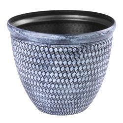  Kvetináč Strend Pro Marble, s mramorovým efektom, modrý, 37 × 30 cm 256964