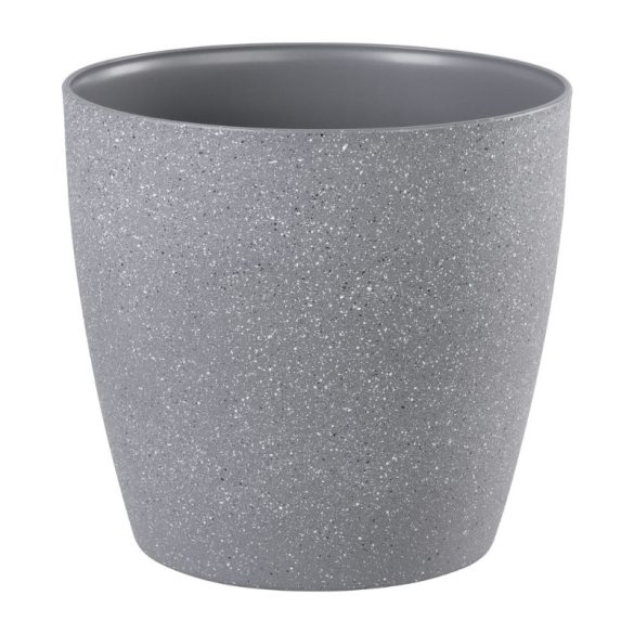 Kvetináč Stone – sivý, s kamenným efektom 256970
