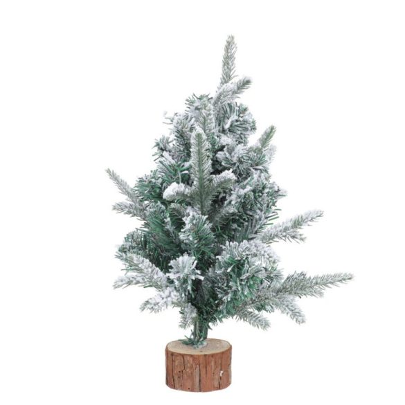 Mini umelý smrek so snehom 50 cm – s drevenou základňou 26089