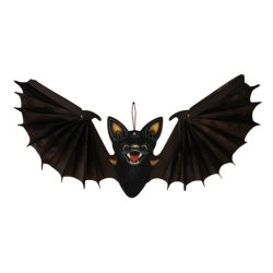   60 cm závesná halloweenská dekorácia v tvare netopiera 26126