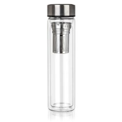   DOBLO dvojstenná sklenená fľaša s nerezovým filtrom, 500 ml 267185