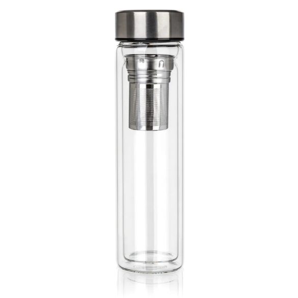 DOBLO dvojstenná sklenená fľaša s nerezovým filtrom, 500 ml 267185