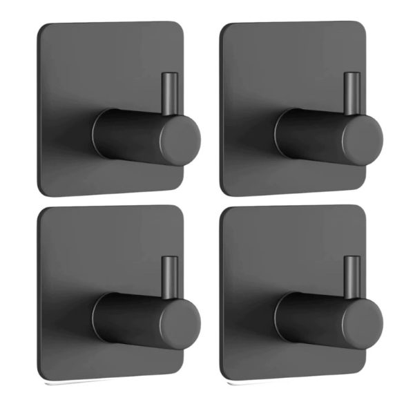 Sada samolepiacich nástenných závesov 4 ks čierna nerezová oceľ 27547_CZ