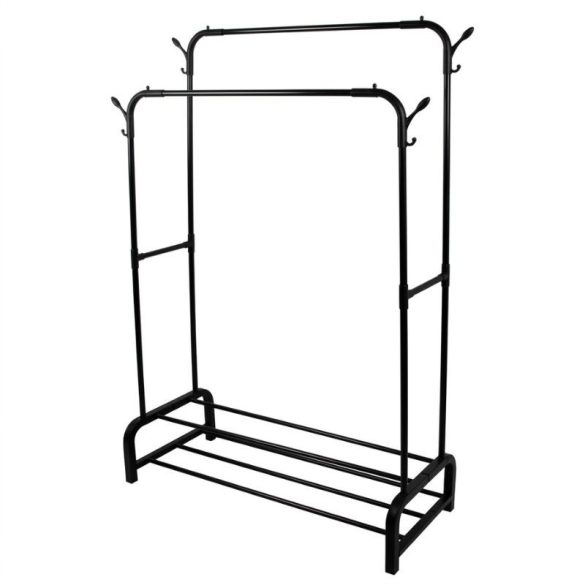Dvojradový kovový stojan na odevy s policou na topánky 27621_CZ