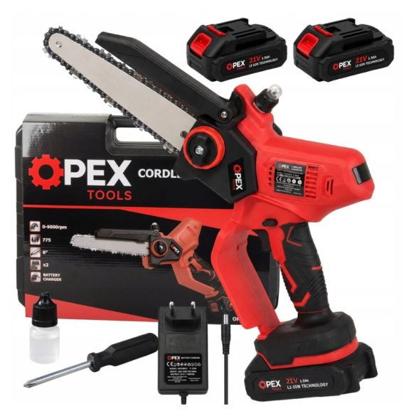 OPEX Tools OPX28012 akumulátorová reťazová píla na konáre 8”, 21 V, s 2 akumulátormi 28012
