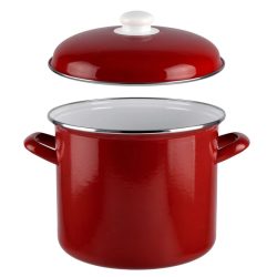   Perfektný domáci burgundský smaltovaný hrniec s vekom 22 cm 28063