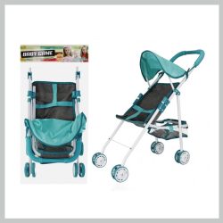 Detský kočík pre bábiky so strieškou a košíkom 297459