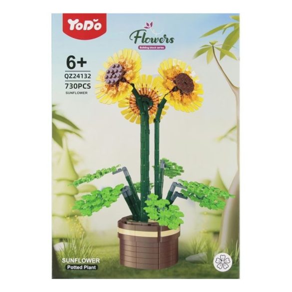 Stavebnicová sada Yodo Flower – Kytica slnečnic v kvetináči 297500