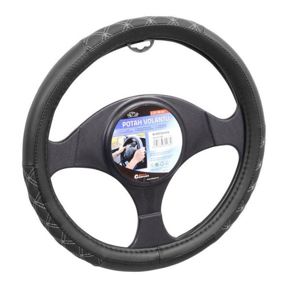 BLIND poťah na volant sivý čierny 37 až 39 cm 31440