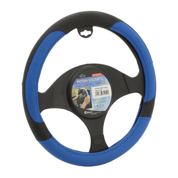 COLOR LINE poťah na volant modro čierny 37 až 39 cm 31450