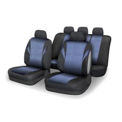  Sada poťahov na sedadlá POLY 9 dielna modrá kompatibilná s airbagom 31678