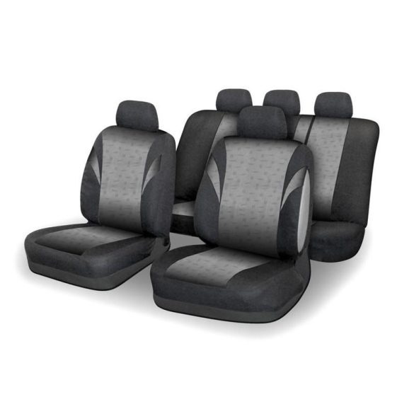 Sada poťahov na sedadlá POLY 9 dielna sivá kompatibilná s airbagom 31679