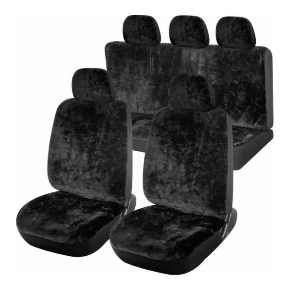 SMOOTH čierna súprava poťahov na sedadlá 11 dielov 31694