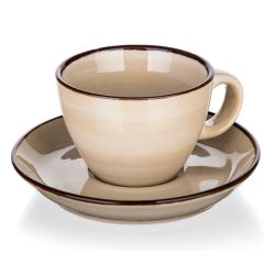   Keramická šálka na espresso PALAS s tanierikom, 90 ml – krémová 326907
