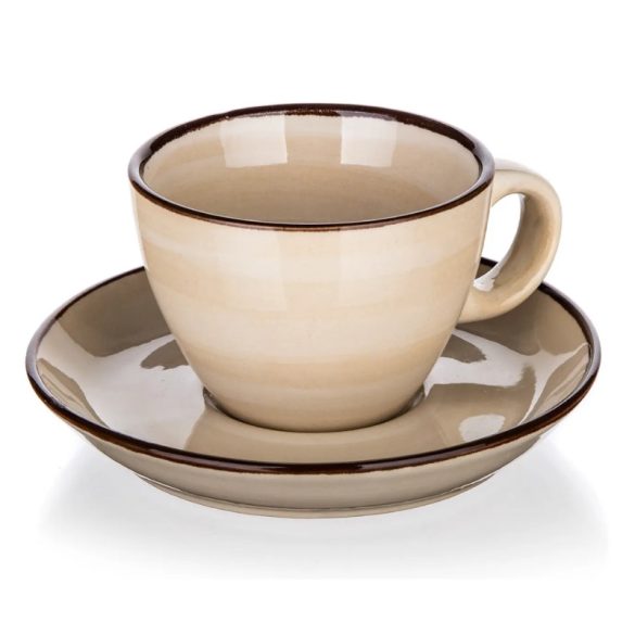 Keramická šálka na espresso PALAS s tanierikom, 90 ml – krémová 326907