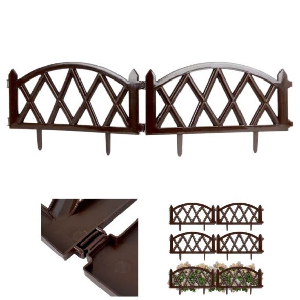 Hnedý ozdobný záhradný plot 30 cm, 6 ks 351006-B