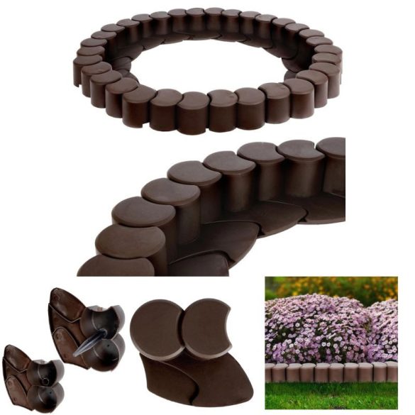 Hnedý záhradný obrubník 410 cm 32 ks 351008-B