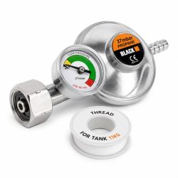  BLACK regulátor tlaku plynu s manometrom, 37 mbar – 1,5 kg/h – 39013