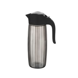   Qlux Prémium sklenená kanvica s plastovým viečkom a uchom – dymovo sivá / čierna (1,6 l) 4120221
