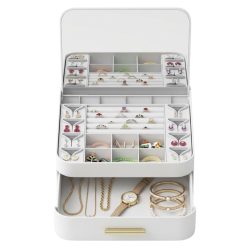   Elegantný dvojposchodový zrkadlový stojan na šperky a kozmetiku (UR-3438) 4240022