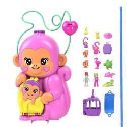   Polly Pocket Adventures in Rio – Mama Monkey and Baby Toy Set 428004