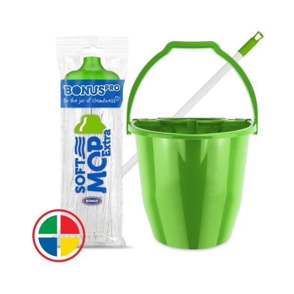 Súprava na umývanie podlahy – vedro + rukoväť + mop 11 l 4300034
