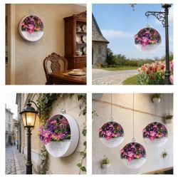   Biela nástenná dekorácia s umelými kvetmi 20 cm 47M2Q590Q5