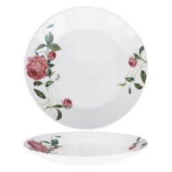Opalový plochý tanier s ružovým vzorom 26,6 cm 481432