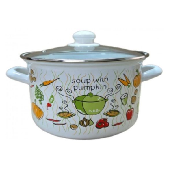 Smaltovaný hrniec so zeleninovým vzorom 24 cm 6,2 l 481678