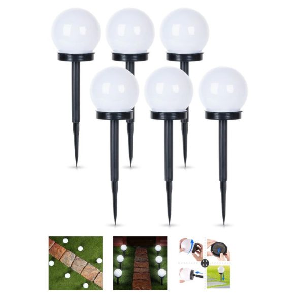 Sada 6 ks solárnych LED záhradných svietidiel 489292