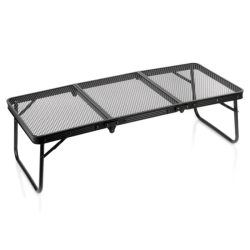   Skladací kempingový stôl, hliník – 90x40x26,5 cm, čiernej farby 489392