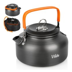   Hliníkový kempingový varný kanvica so sklopnou rukoväťou – 700 ml 489425
