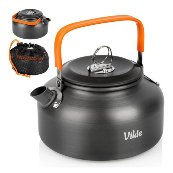 Hliníkový kempingový varný kanvica so sklopnou rukoväťou – 700 ml 489425