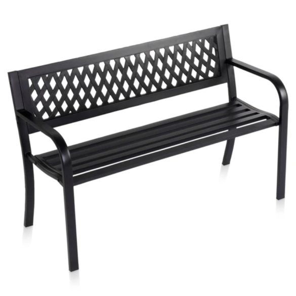 Čierna kovová záhradná lavička – 119x45x76 cm 489432