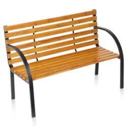 Záhradná lavička z dreva a kovu – 122x51x83,5 cm 489433