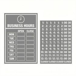   2-dielna sada nálepiek s otváracími hodinami – odolná voči UV žiareniu, priehľadný vinyl 4QM235W75X