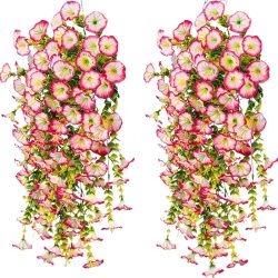   Prémiová sada ružovo-bielych závesných umelých kvetín – 4 kusy 4WM785VW22