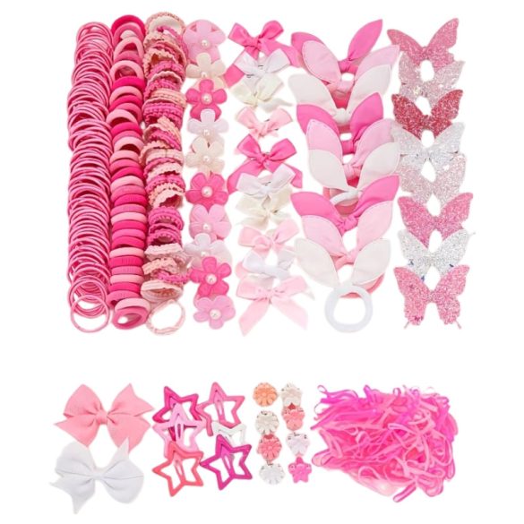 Sada 510 ks gumičiek do vlasov a sponiek s mašľami a ozdobami 50M7V51XV6