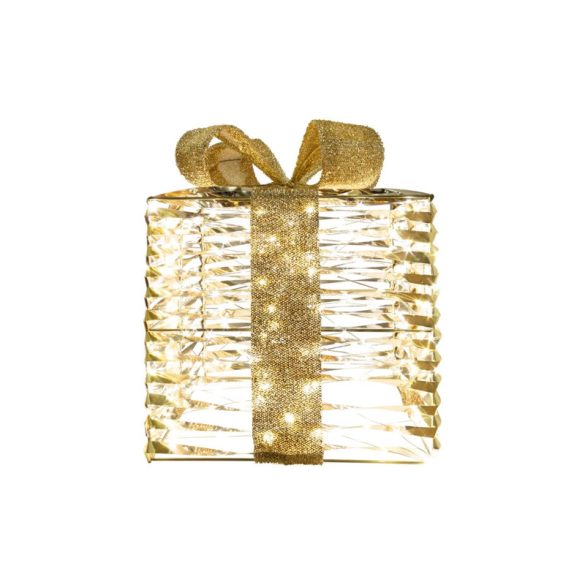 Svietiaca dekoračná darčeková krabica zlatá 51458