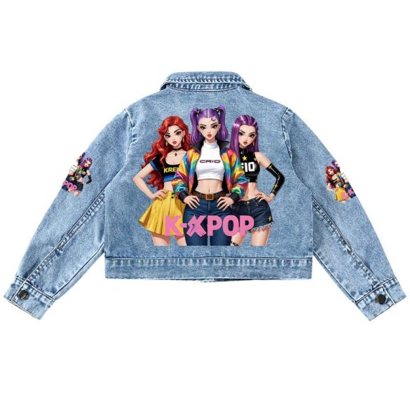 Džínsová bunda pre fanúšikov K-popu – pre deti vo veku 3–4 roky (92–104 cm) 52M3858W1X