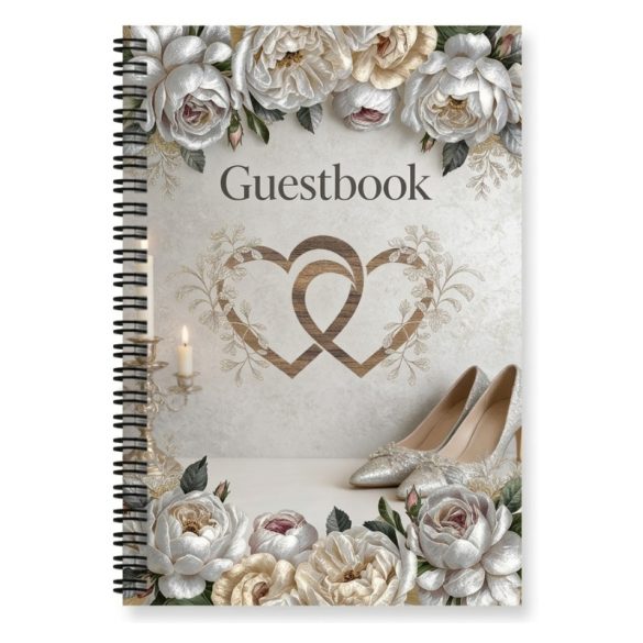 Svadobná kniha hostí so špirálovou väzbou, s kvetinovým obalom 52MVX57K07