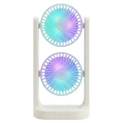   Stolný ventilátor s dvoma hlavami a LED osvetlením 53201DF