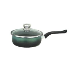   Platinum teflónová panvica s rúčkou a sklenenou pokrievkou 24 cm – 2,5 litra – zelená 5991554601315