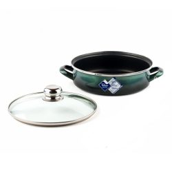   Platinum teflónová panvica s držadlami a sklenenou pokrievkou 24 cm – 2,5 l – zelená 5991559923313
