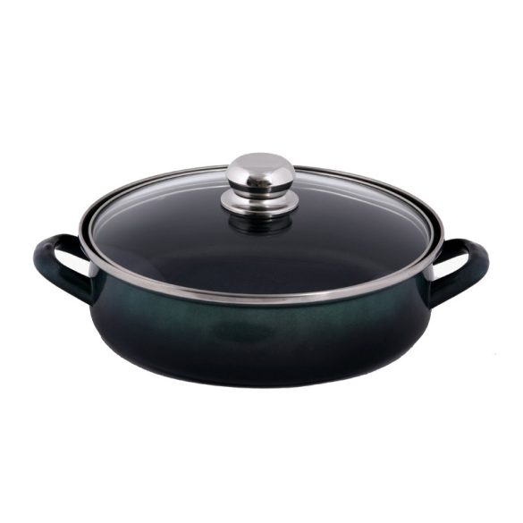 Bonyhádi Platinum teflónová panvica s držadlami a sklenenou pokrievkou 28 cm – 4,25 l – zelená 5991559923511