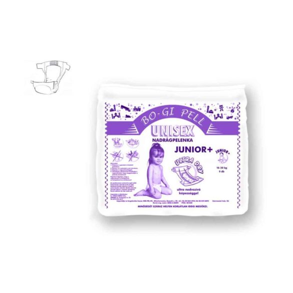 Plienky Bo-Gi Pell – unisex veľkosť JUNIOR+ – 16–30 kg – 9 kusov 5999883553268