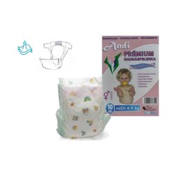   Plienky Andi Premium – pre dievčatá – veľkosť MIDI – 4–9 kg – 10 kusov 5999885708529