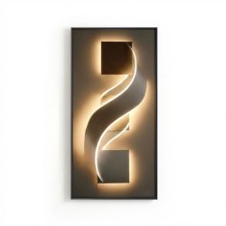   2D plochý moderný geometrický plátno na stenu – luxusná dekorácia s LED efektom 59M7V53Q09